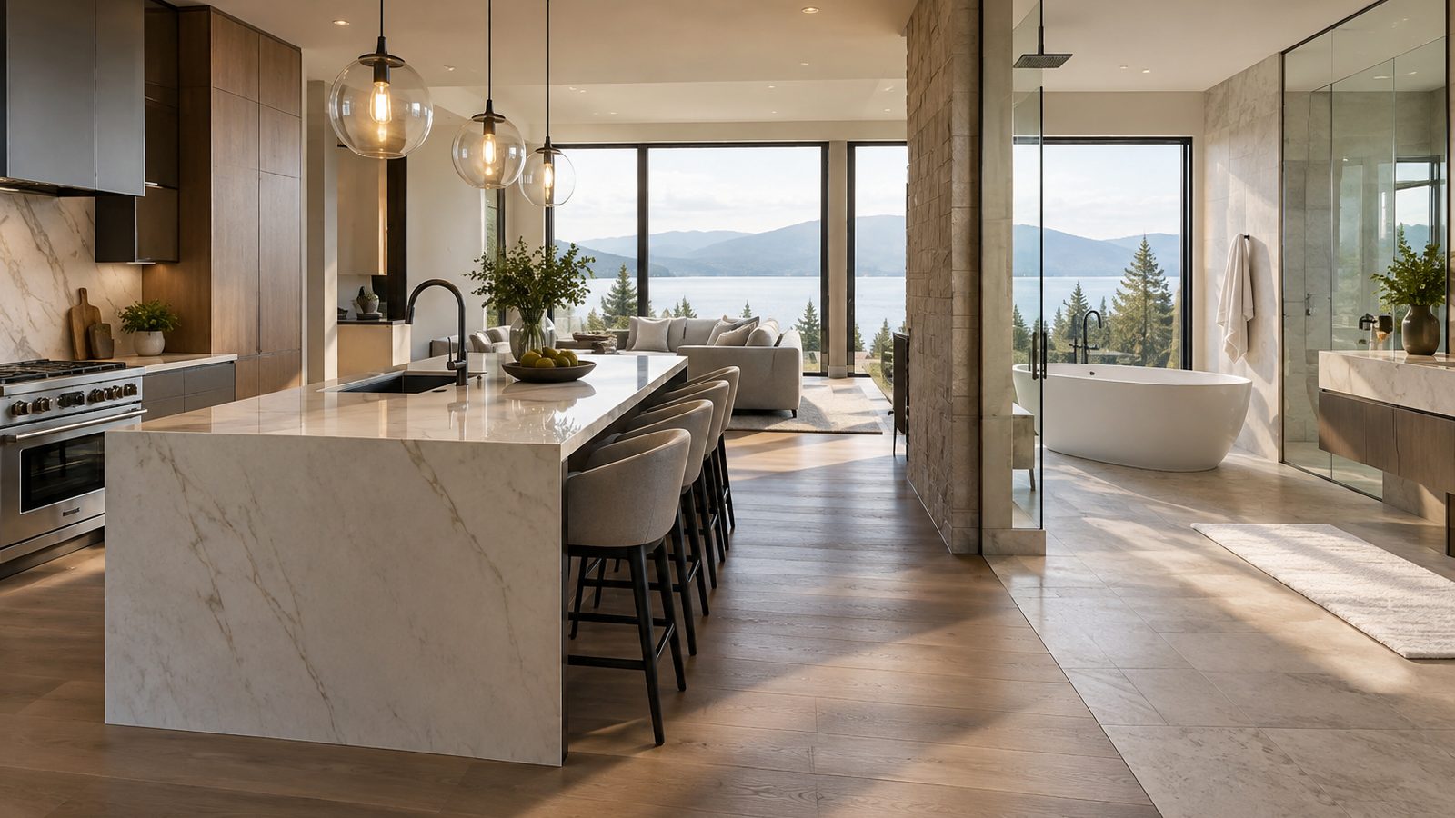 Finished residential kitchen interior